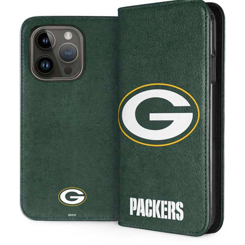 NFL Green Bay Packers Distressed iPhone 15 Pro Folio Case